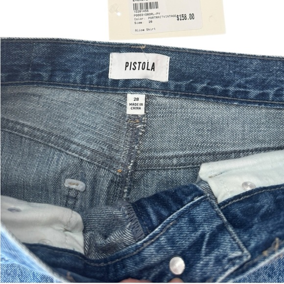 NWT Pistola Alice Denim Midi Skirt in Portrait Vintage Size 28 - Picture 10 of 11